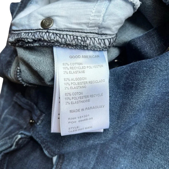 Good American Good Legs Skinny Jeans with Button Fly in Medium Dark Blue Wash 31 - Picture 12 of 13